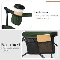 Silla de Camping Plegable Portátil, Maxima Carga 150kg, Reposacabezas y Bolsa Lateral, Marco de Acero, Para Picnic, Playa, Jardín, Pesca Gris - details 17
