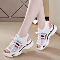 Sandalias de Playa para Mujer con Suela Gruesa Verano 2025 Nuevas Zapatos Deportivos Planos Blancos Casuales Antideslizantes - details 1