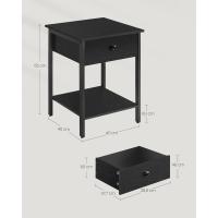 Mesita de Noche Mesa Auxiliar con Cajón y Estante 40 x 40 x 55 cm Para Dormitorio, Salón - details 11