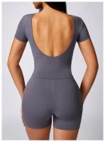 Material de nylon de los pantalones cortos flacos de la parte posterior sólida de la yoga Tre de la comodidad rápida - details 11