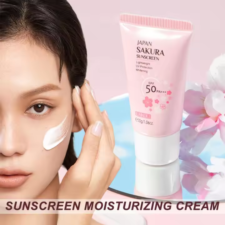Protector solar refrescante hidratante Sakura protector solar para cara y cuerpo SPF50 protección solar UV para la piel producto para el cuidado de la piel - 1
