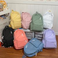 Mochila escolar de color sólido para estudiantes, mochila de moda informal para estudiantes universitarios y de secundaria. - details 1