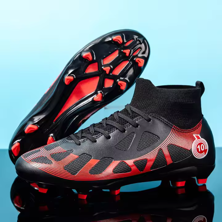 Nuevos zapatos de fútbol TF de tacos antideslizantes de caña alta - 1