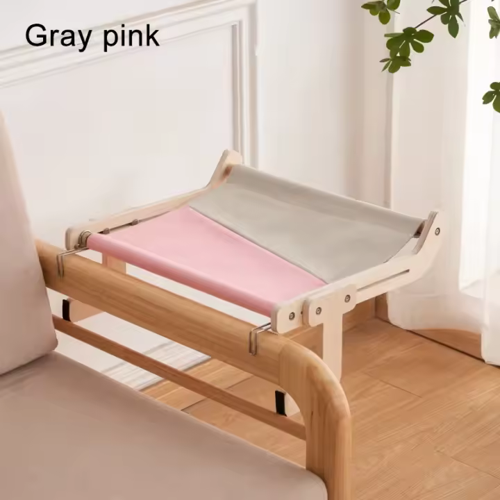 Cama de Mascota Colgante Hamaca de Ventana de Madera Lavable y Removible Ideal para Gatitos - 1