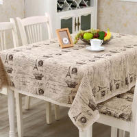 Mantel de Comedor de Encaje de Lino Estampado de Torre de Comedor Decoración del Hogar con Estilo - details 4