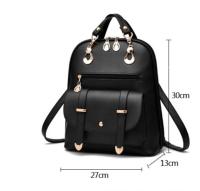 Mochila de cuero PU de doble propósito a la moda, bolso escolar informal para mujer, nuevo estilo - details 0