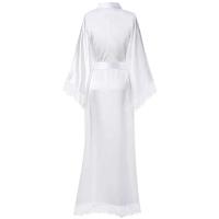 Vestido tipo kimono largo Sexy para mujer, bata de baño de encaje, lencería, camisón de seda helada, camisón de Color sólido, ropa de dormir de talla grande #     0701 - details 29