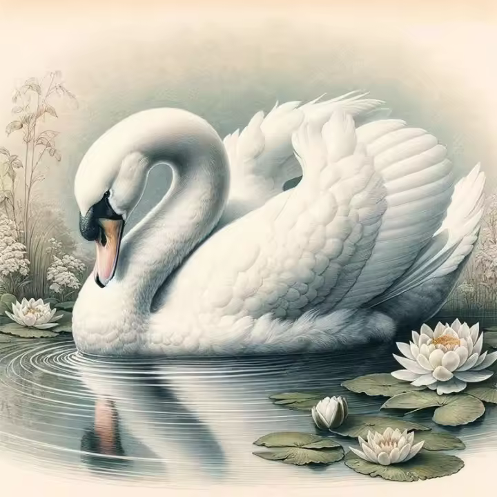 Three Ratels QL113 Hermoso y afortunado Cisne Arte Seldhesive Pegatinas de pared para decoración del hogar - 1