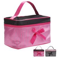 Bolsas de Maquillaje a Rayas con Lazo Neceser de Viaje para Mujer Organizador de Aseo de Belleza - details 1