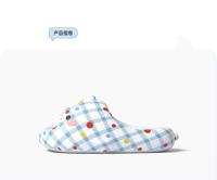 Lindo lindo tiburón azul zapatillas a cuadros ropa exterior de las mujeres hogar fondo grueso antideslizante pareja zapatillas frescas - details 9