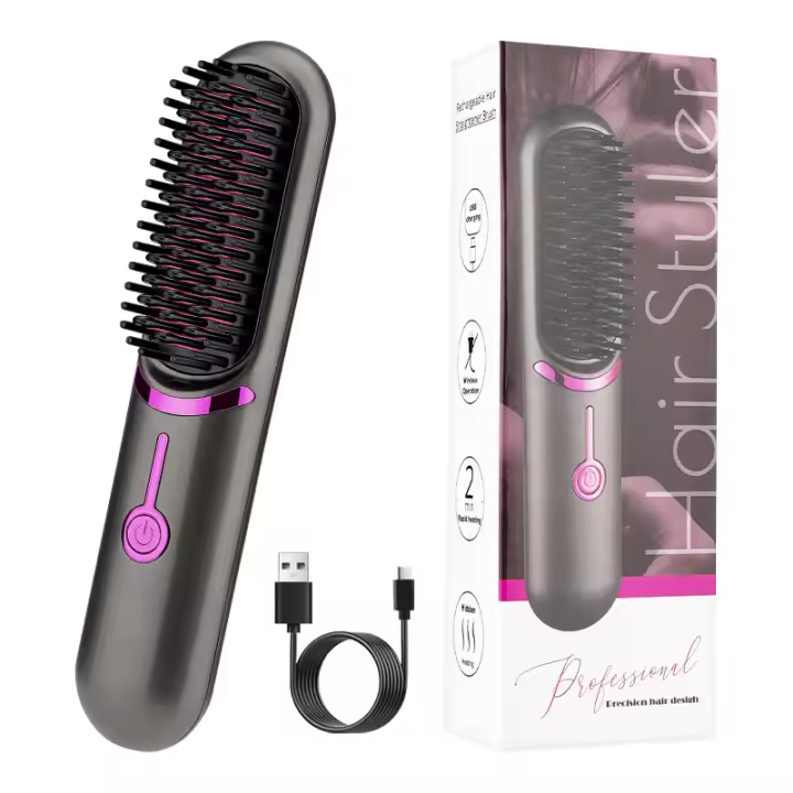 Plancha de pelo inalámbrica, plancha de pelo con carga USB, plancha de pelo, rizador de rollo de huevo con ondas grandes - 1