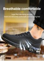 Zapatos de seguridad laboral antideslizantes con puntera de acero para hombres, a prueba de pinchazos, transpirables - details 8