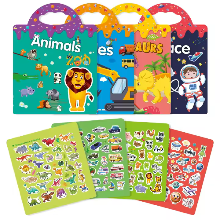 Libro de Pegatinas Recargables NeWYeS Juguete Educativo para Niños de 3 a 4 Años - 1