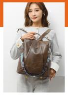 Mochila de Cuero Suave Casual para Mujeres Impermeable, Resistente al Desgaste, Antirrobo con Patrones de Parche Bolsa de Hombro Grande con Lining de Dacron - details 10