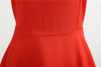 Women summer vintage with belt short sleeve v neck elegant retro swing party dresses - details 57