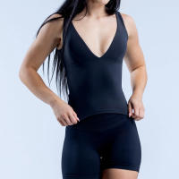 Nuevo top deportivo minimalista de spandex con costuras originales, ideal para fitness, estiramientos, yoga y transpirable para mujer. - details 7