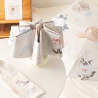 Paraguas de gato de dibujos animados de 3 costillas, protección UV, paraguas automático de protección solar para gatos, paraguas plegable ligero impermeable - details 6