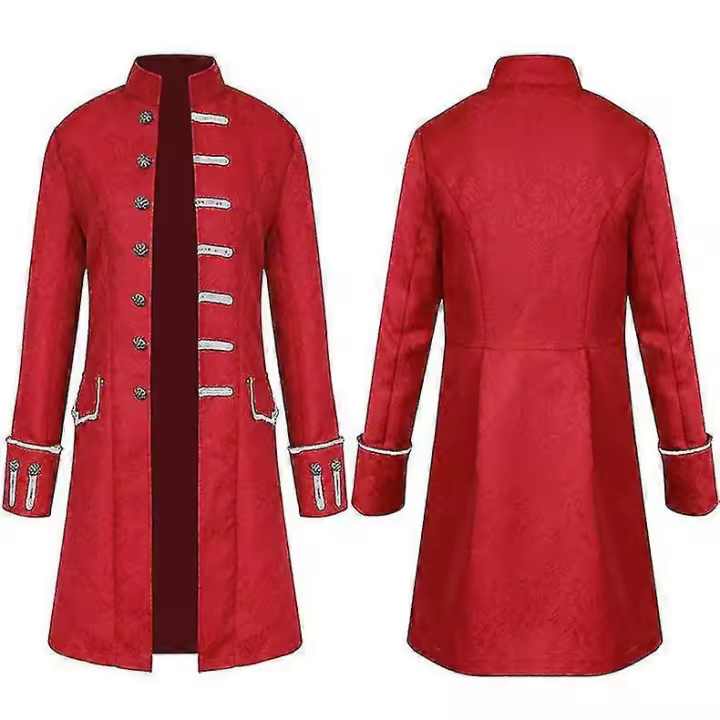 Abrigo de hombre moda Steampunk Retro uniforme de hombre carnaval cuello alto disfraz BSSM - 1