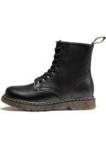 Botas de trabajo retro, botas de moto de 8 agujeros, zapatos para hombre, estilo pareja, caña alta, estilo británico, cuero genuino, casual - details 0