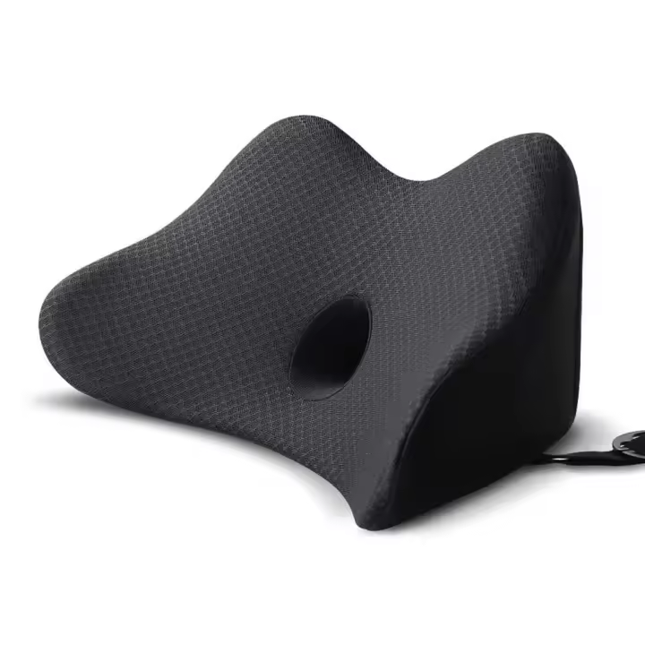 Ortesis viscoelástica para respaldo de coche, asiento, silla, oficina, siesta, almohadilla de masaje negra - 1