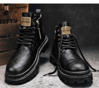 Botas de Motocicleta Bajo Capas para Hombres 2025 Zapatos de Trabajo de Cuero Cálido y Antideslizante Impermeable con Estilo Moderno - details 14