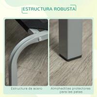 PawHut-cama elevada para perro, transpirable, para dormir, relajarse, marco de acero, interior y exterior, 130x90x20 cm, color negro - details 3