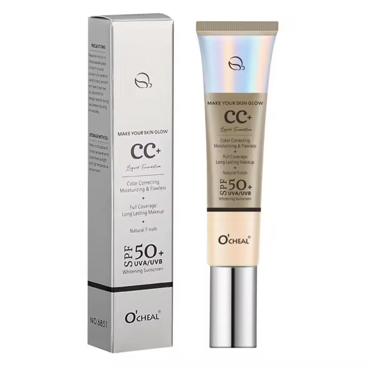 CC Cream Corrector Crema correctora de color SPF 50 Protector solar Base de cobertura total Base ligera Hidratante - 1