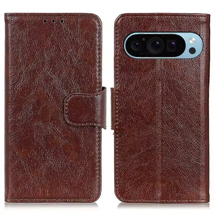 Funda Cartera con Soporte para Google Pixel 9, Textura de Cuero Napa Dividido, Antigolpes - 1