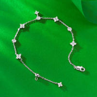 Longlong Gold 2024 Nueva Pulsera de Plata con Borlas Elegante Moda Versátil para Mujeres Tobillera Ajustable con Diamantes Completos. - details 1