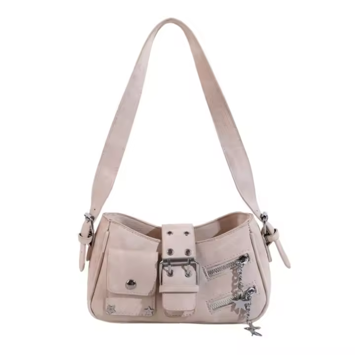 Bolso de mano a la moda Y2K, bolso para axila con remaches de estrella, bolso de hombro para chica picante, bolso cruzado Retro, ropa de calle - 1