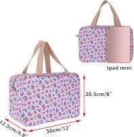 Neceser de viaje grande para mujer, impermeable, organizador de maquillaje, neceser para natación y gimnasio (flor pequeña morada) - details 0