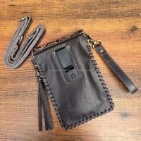 Nueva herramienta hecha a mano, pulsera de cuero, bolso cruzado diagonal de piel de vaca para teléfono, clip para cinturón para mujer - details 3