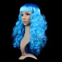 Espectáculo de escenario divertido carnaval peluca larga vestir rosa Cosplay fiesta pelo rizado negro transpirable señora peluca de color fiesta de cumpleaños - details 1