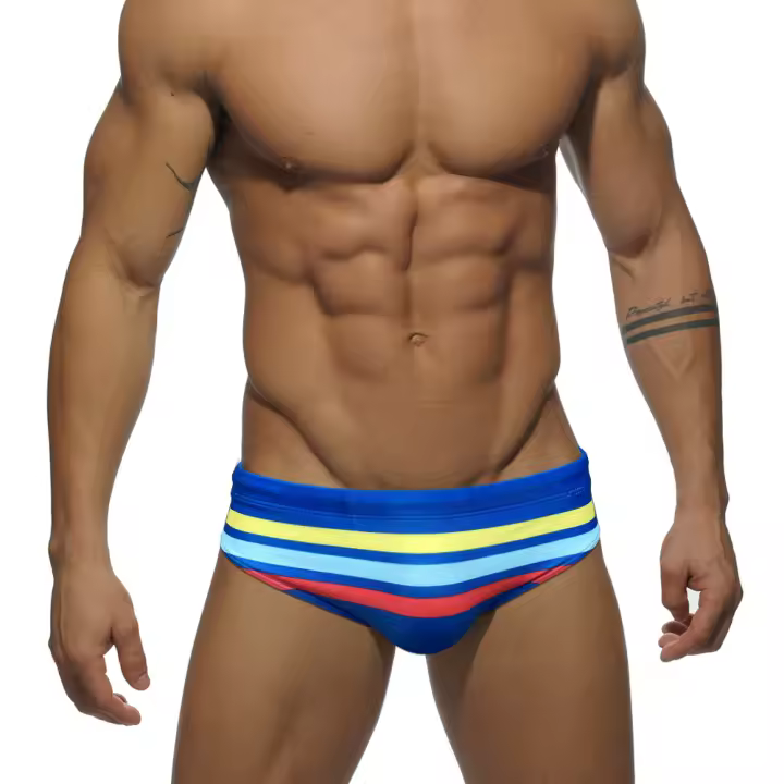 Jessborn pantalones de natación para hombre, bañador sexy a rayas, traje de baño profesional para entrenamiento en la playa, primavera caliente - 1
