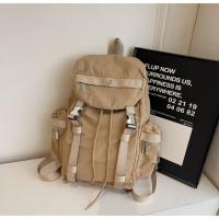 Mochila con cordón para exteriores de estilo coreano, mochila deportiva de nailon de viaje de Color sólido, bolso de hombro impermeable para senderismo de gran capacidad - details 12