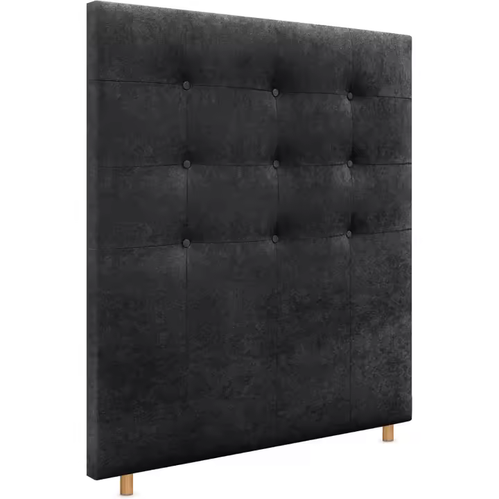 Cabecero capitoné hasta el suelo, cabecera de 8 cm tapizada en tela y polipiel para cama de dormitorio - 1