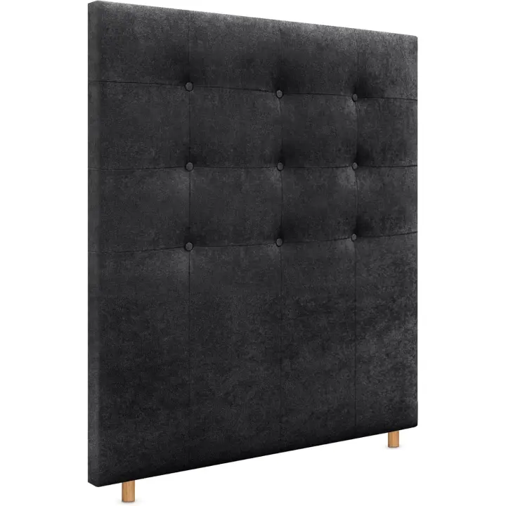 Cabecero capitoné hasta el suelo, cabecera de 8 cm tapizada en tela y polipiel para cama de dormitorio - 1
