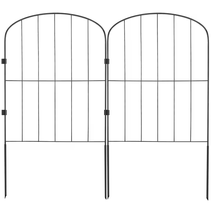 SucceBuy Valla de jardín, barrera para animales de 24 pulgadas x 11 pies, valla de metal para perros con espacio entre picos de 2 pulgadas, valla decorativa para patio y patio - 1