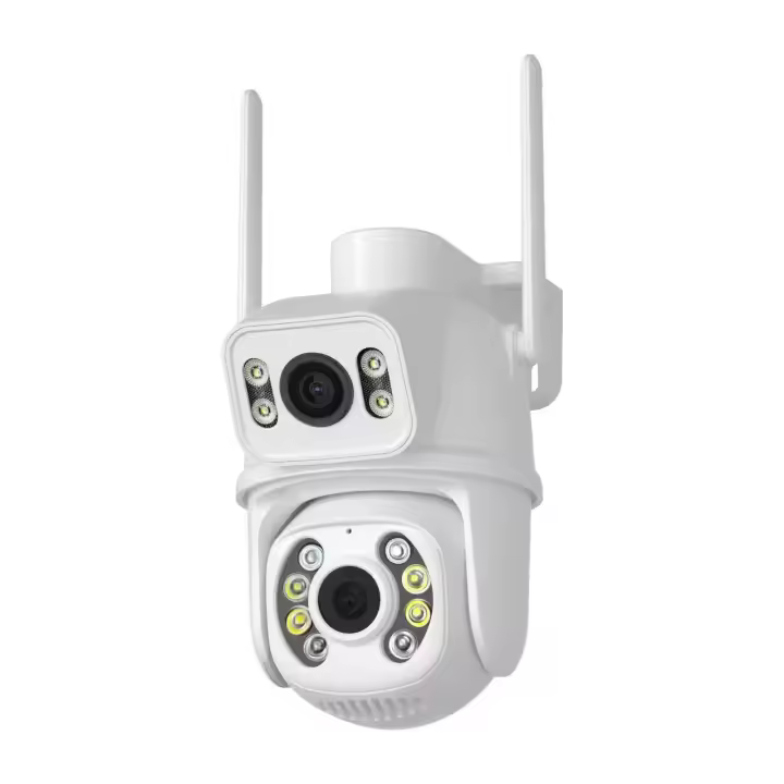 Cámara de Vigilancia Exterior PTZ 8MP 4K with Doble Lente y Pantalla Ai Detección Humana Auto Seguimiento iCSee Controlador de Segurbad Type Android Protocolo de Conexión Onvif Resolución de Video 1080P - 1