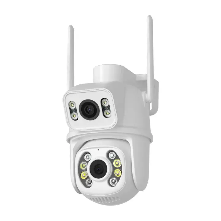 Cámara de Vigilancia Exterior Inalámbrica PTZ 8MP 4K con Doble Lente y Pantalla Ai Detección Humana Auto Seguimiento iCSee Controlador de Seguridad Tipo Android Protocolo de Conexión Onvif Resolución de Video 1080P - 1