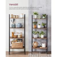 Estantería de 5 Niveles, Librería Industrial, Fácil de Montar, para Salón, Dormitorio, Cocina, Marrón Rústico y Negro LLS45X - details 53