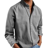 Camisa informal de otoño para hombre, camisa con cuello vuelto, a la moda, para exteriores - details 1