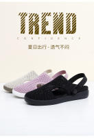 Novedad de verano, sandalias de malla para exteriores con parte inferior plana, antideslizantes, huecas, boca poco profunda, corte bajo, suela suave, transpirables y - details 2