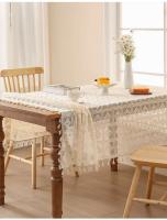 Mantel de crochet verde retro, funda de tela hueca, ENCE para el hogar, decoración de mantel de mesa de comedor - details 14