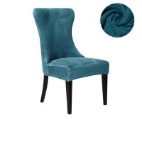 Funda de Silla de Comedor Suave Cubierta Elástica de Color Sólido con Espalda Alta - details 1