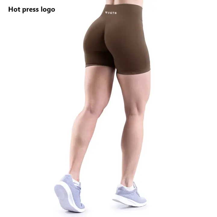 NVGTN-pantalones cortos dinámicos para mujer, ropa sin costuras, suave, para Fitness, Yoga, gimnasio, correr, bicicleta, 2,0 - 1
