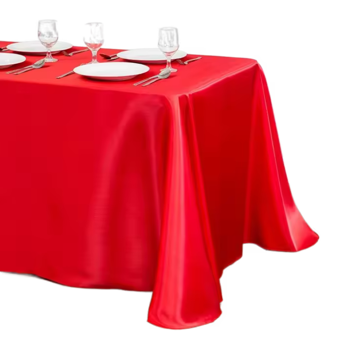 Mantel grueso y suave de Color sólido, Rectangular, para fiesta de banquete, mantel de satén, decoraciones de mesa - 1