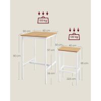Mesa de Bar con Taburetes Mesa Comedor con 2 Sillas Mesa de Cocina Pequeña Taburetes de Barra - details 20