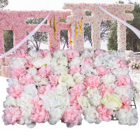 Paneles de flores artificiales para pared, decoración de fondo de boda de peonía, rosa y rosa, 6 piezas, 40x60 Cm - details 0