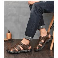 Zapatos Informales De Piel Auténtica Para Hombre, Sandalias Clásicas De Alta Calidad, Zapatillas Transpirables Para Caminar Al Aire Libre, Ideales Para El Verano - details 15